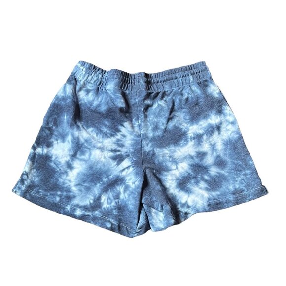 Danskin French Terry Blue/White Tie-Dye Shorts w/Elastic & Drawcord Waist Sz M/M - Picture 2 of 6